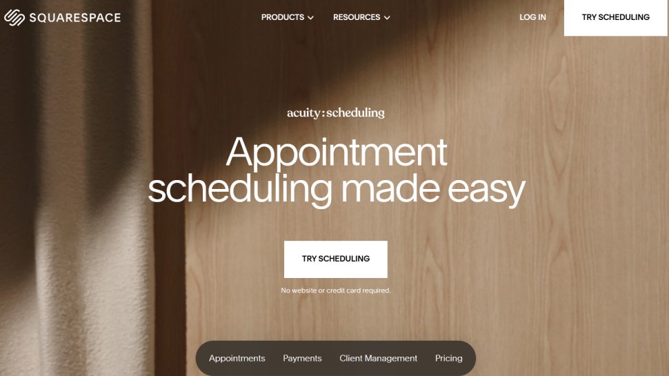 Squarespace Acuity website screenshot (October 2025).