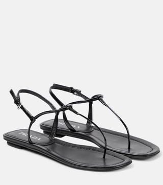 Patent Leather Thong Sandals