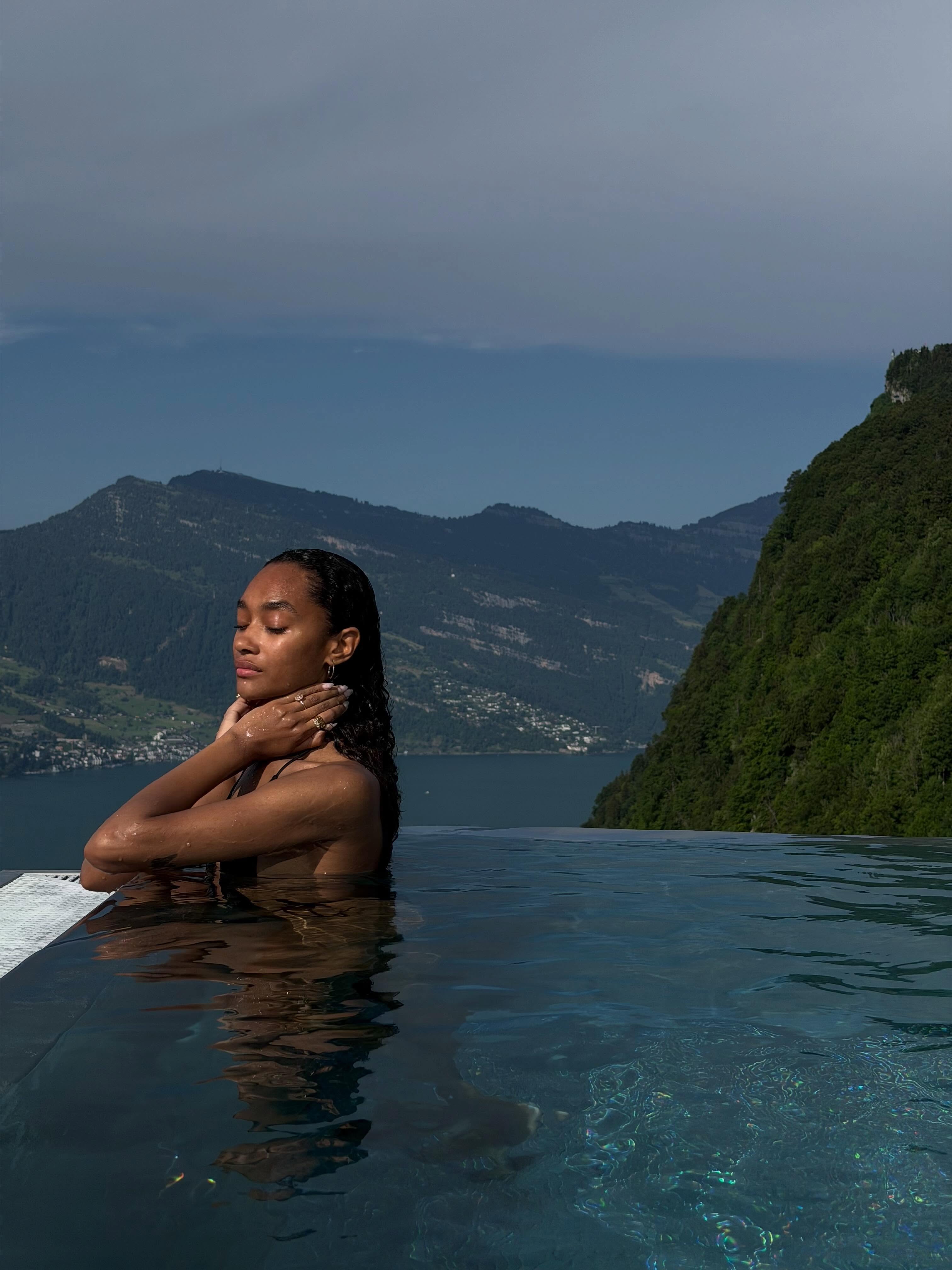A woman in the water.