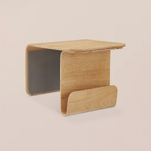 A wooden sofa armrest