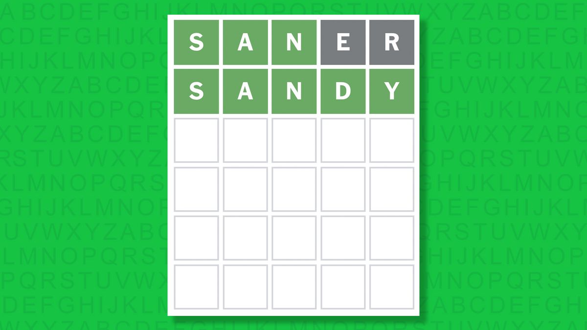 NYT Wordle answer for game 1750 on a green background