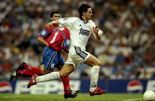 Fernando Morientes in action for Real Madrid against Numancia in August 1999.