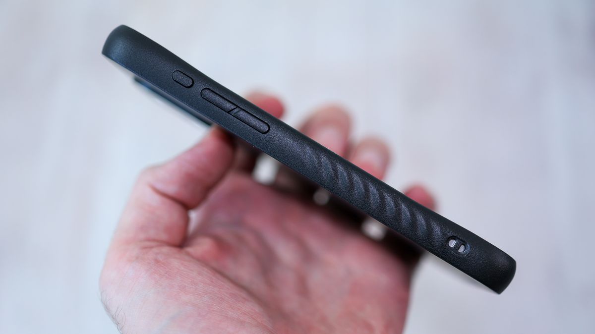A photo of the Mous for iPhone 15 Pro Max Case MagSafe Compatible - Limitless 5.0 - Carbon Fibre case