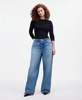 Curvy Low-Slung Baggy Jeans in Hamburg Wash