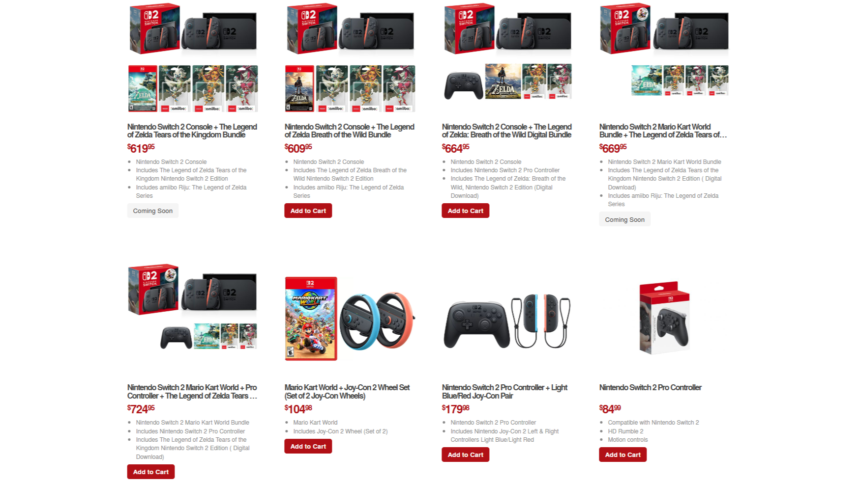 Nintendo Switch 2 stock on Antonline