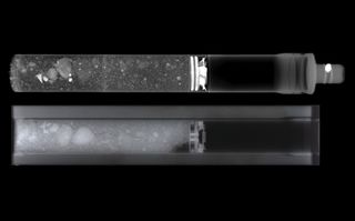 In 1974, the lunar sample 73002 was scanned using radiograph technology (bottom). The sample was scanned again in 2019 with advanced tech called X-ray computed microtomography (top).