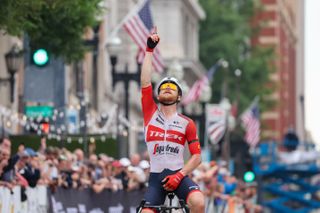 Quinn Simmons (Trek-Segafredo) wins the 2023 elite men's road race at US Pro Road Nationals in Knoxville