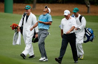 Tiger Woods Mark O'Meara The Masters - Practice Day 1