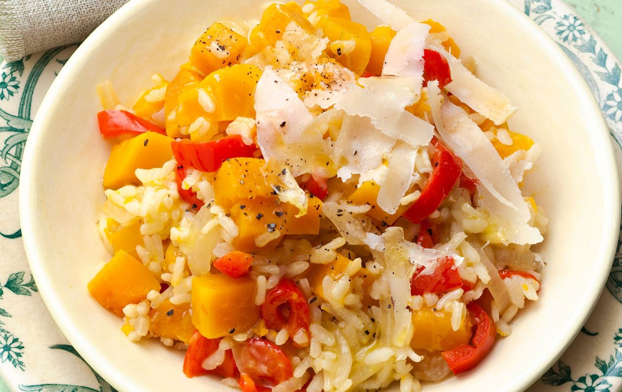 Squash and pepper risotto