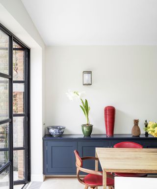 dining area with decorative items and crittall doors