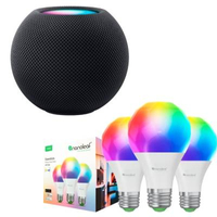 Apple HomePod Mini &amp; Nanoleaf Essentials A19 Smart LED Light Bulb (3-pack) bundle: was $149.98, now $129.99 at Best Buy