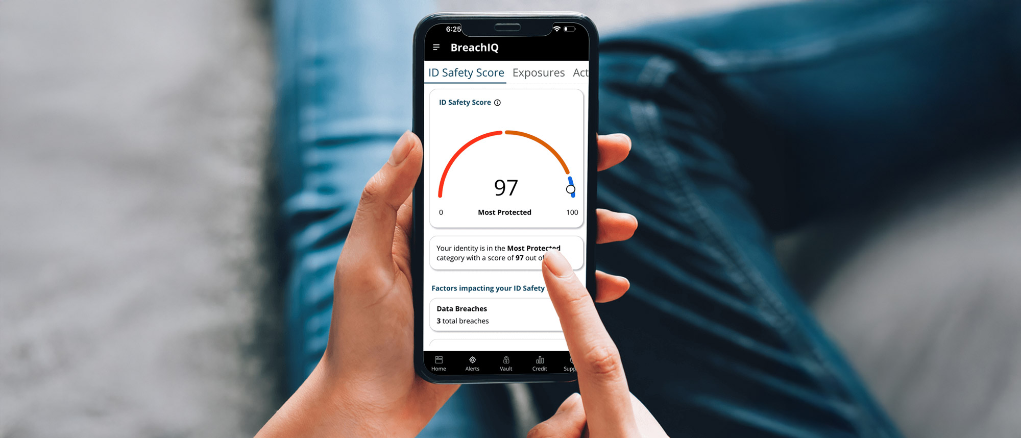 Screenshot of the IdentityForce app