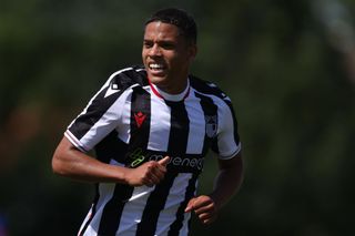 GRIMSBY, ENGLAND - JULY 09: Evan Khouri of Grimsby Town of Grimsby Town during the Pre-Season Friendly between Cleethorpes Town FC and Grimsby Town FC at The Linden Club on July 09, 2022 in Grimsby, England. (Photo by Jonathan Moscrop/Getty Images)