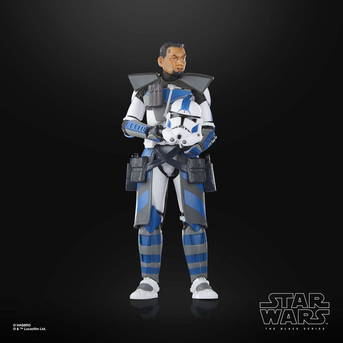 Star Wars The Black Series Arc Trooper Fives posed against a dark background