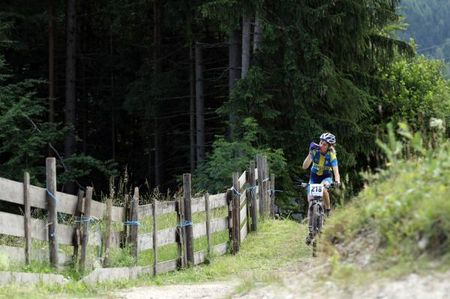 A racer on the cross country course in Slovenia