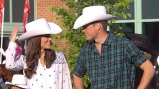 Prince William and Kate Middleton wearing cowboy hats