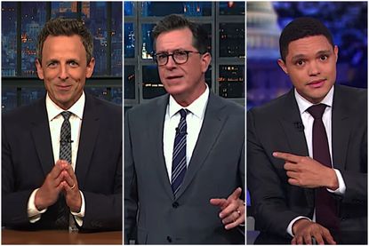 Seth Meyers, Stephen Colbert, and Tervor Noah on Trump and Iran