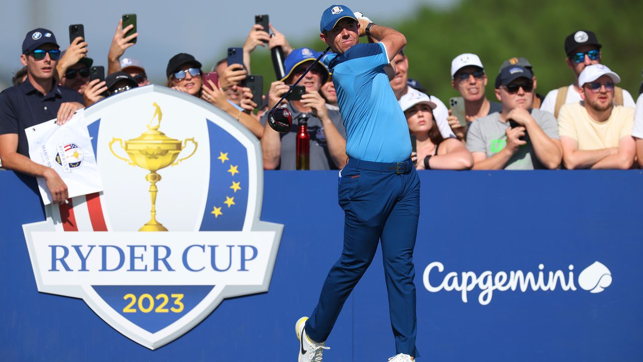 Rory McIlroy during a practice round before the Ryder Cup at Marco Simone