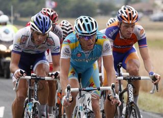 Andriy Grivko (Astana) at the head of the break.