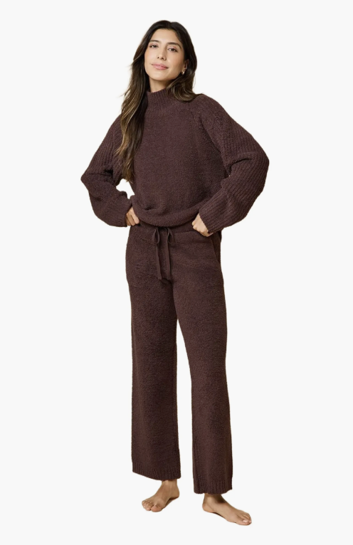 Softies, Solid Marshmallow Rib Mock Neck With Long Pant