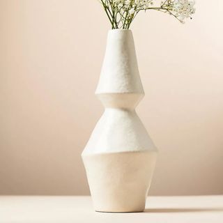 Geometric White Ceramic Vase