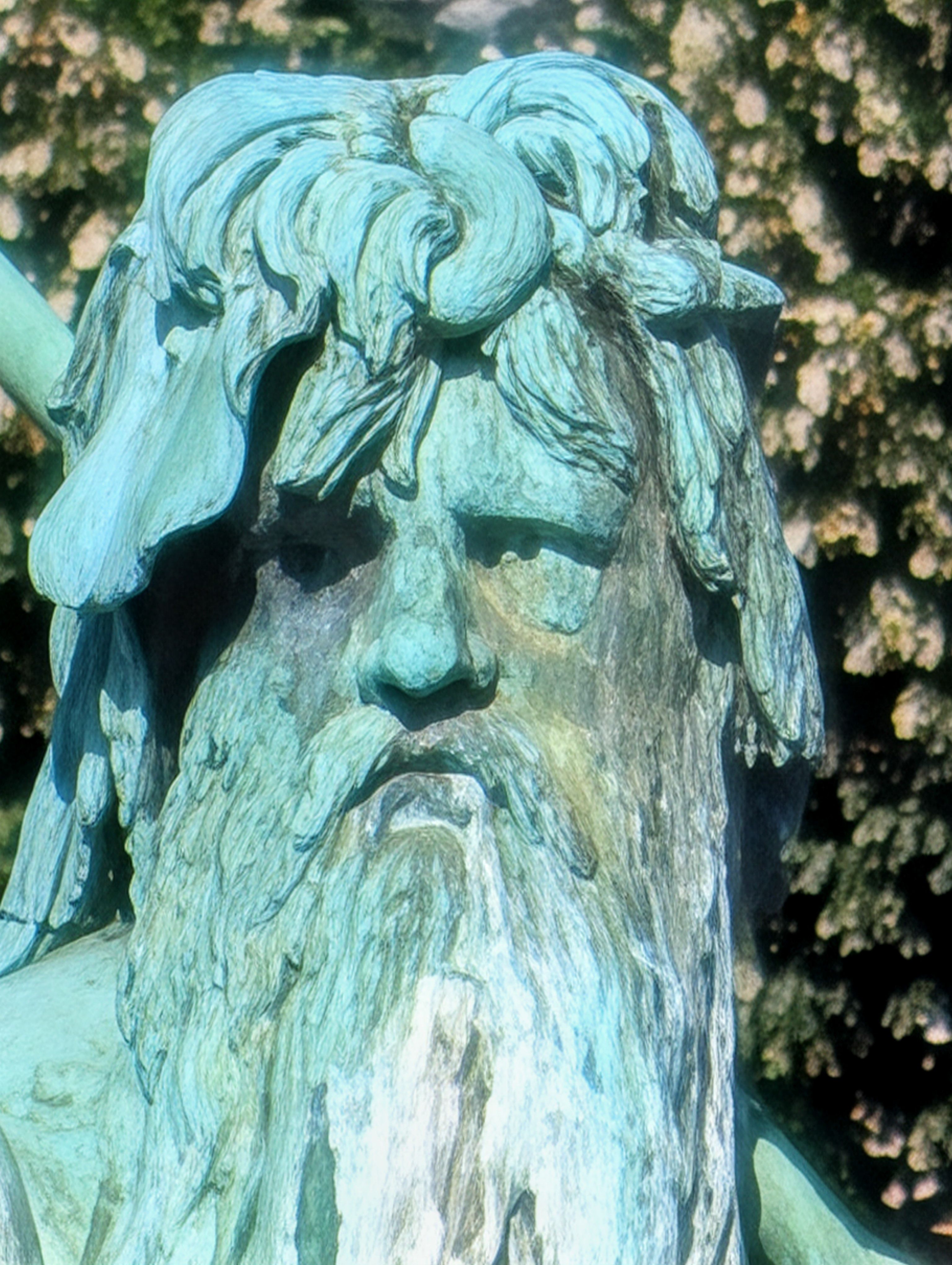 Close-up of a statues face