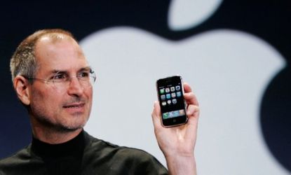 Steve Jobs debuts the iPhone in 2007: A year after his death, the innovator continues to be compared to history's greatest innovators and leaders.