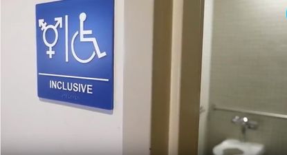 A gender inclusive bathroom.