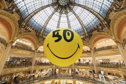 Smiley 50th anniversary installation at Galeries Lafayette Paris