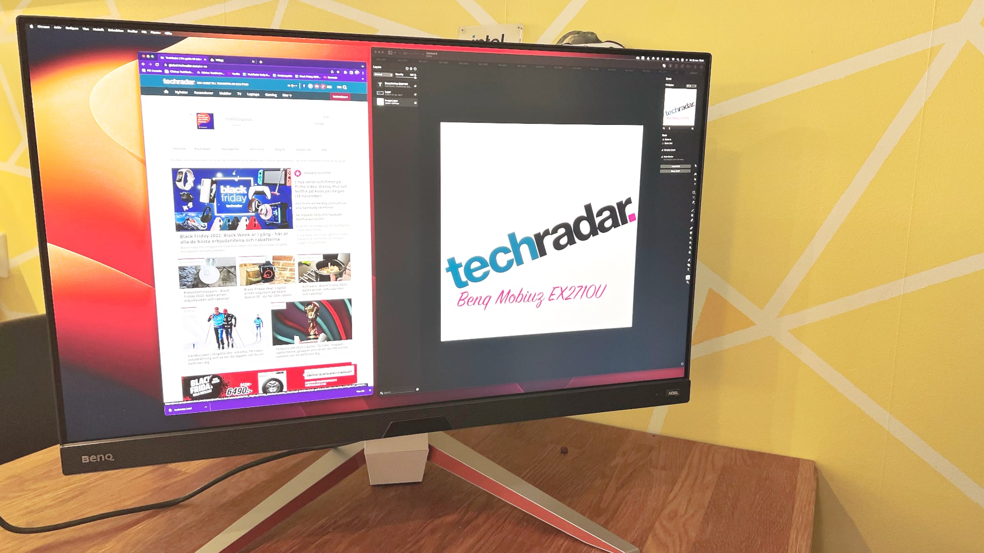 Benq Mobiuz EX2710U på bord