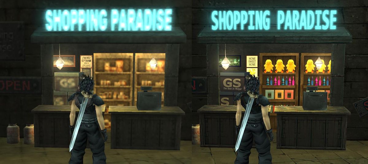 FF7 Crisis Core comparison