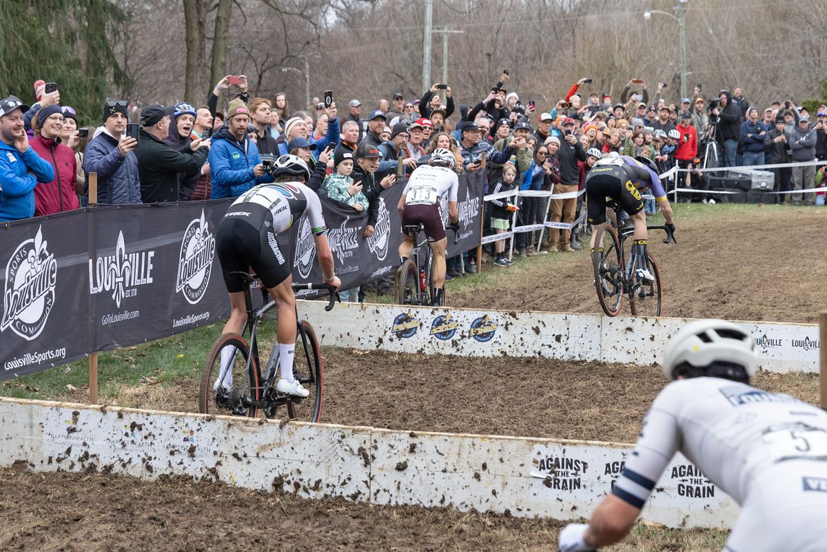 The lead group was set by the end of the first lap, Strohmeyer, Funston, Brunner, and White.