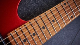 Roasted Maple fretboard on a Music Man Valentine