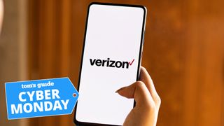phone with verizon logo and cyber monday tag