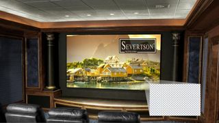 A home theater donned with a Severtson Screen.