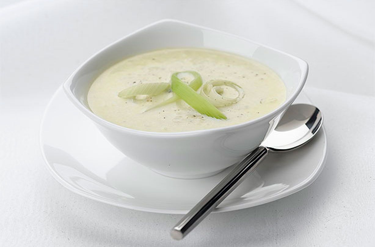 Leek and stilton soup