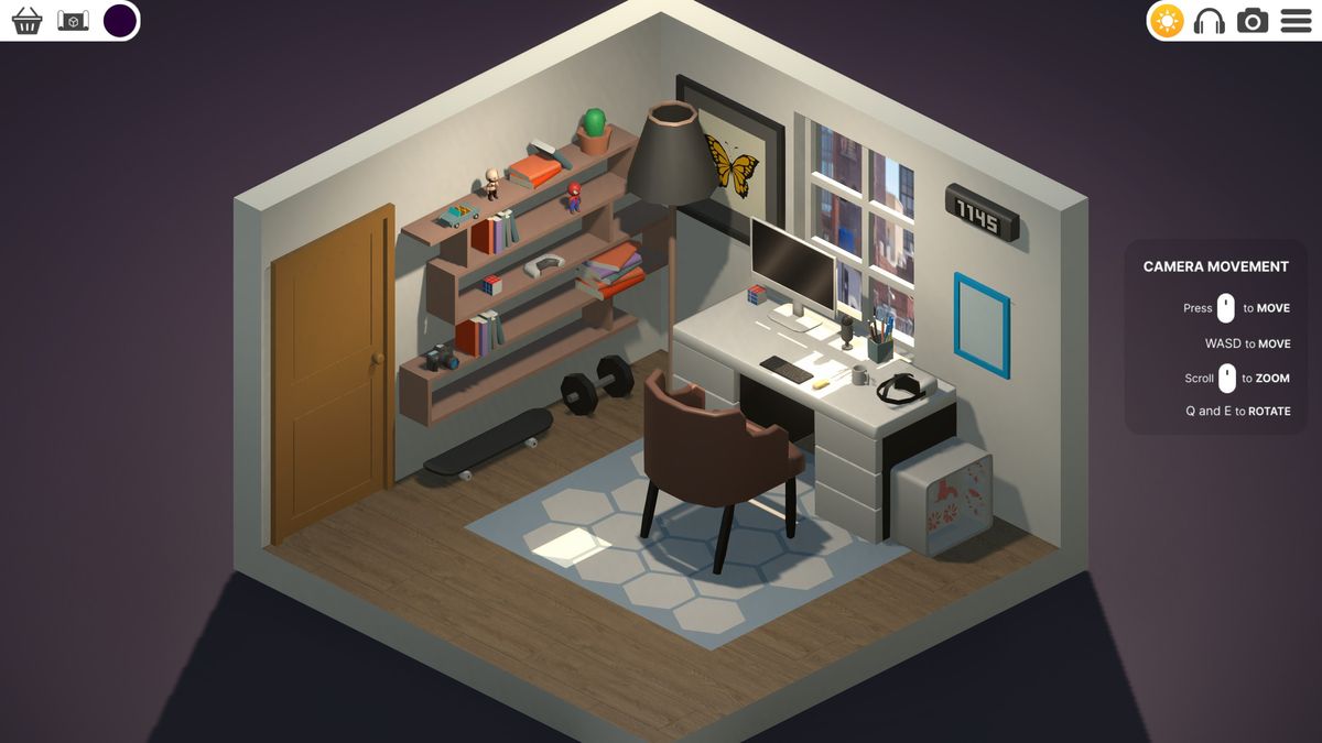 Cozy gaming room with furniture and PC
