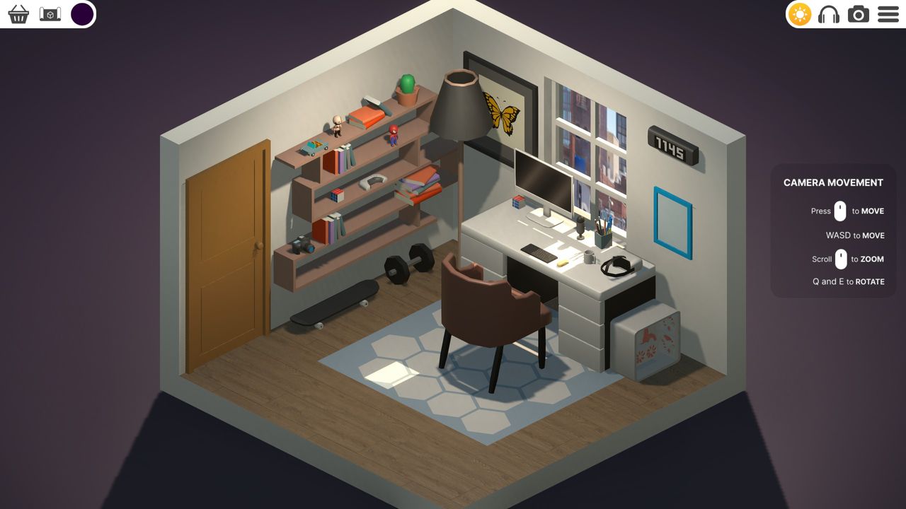 Cozy gaming room with furniture and PC