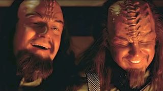 Two Klingons giggling