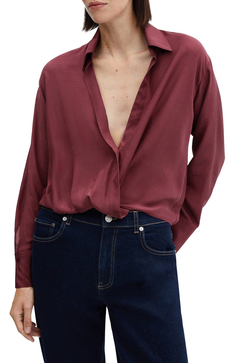 Long Sleeve Faux Wrap Top