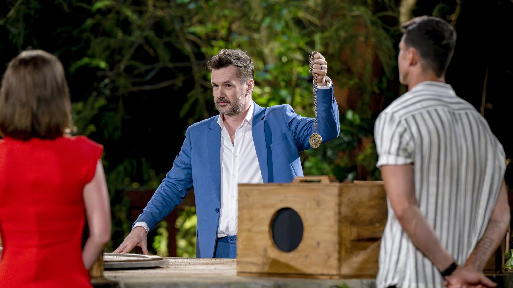 Jim Jeffries holding a medallion on The Snake