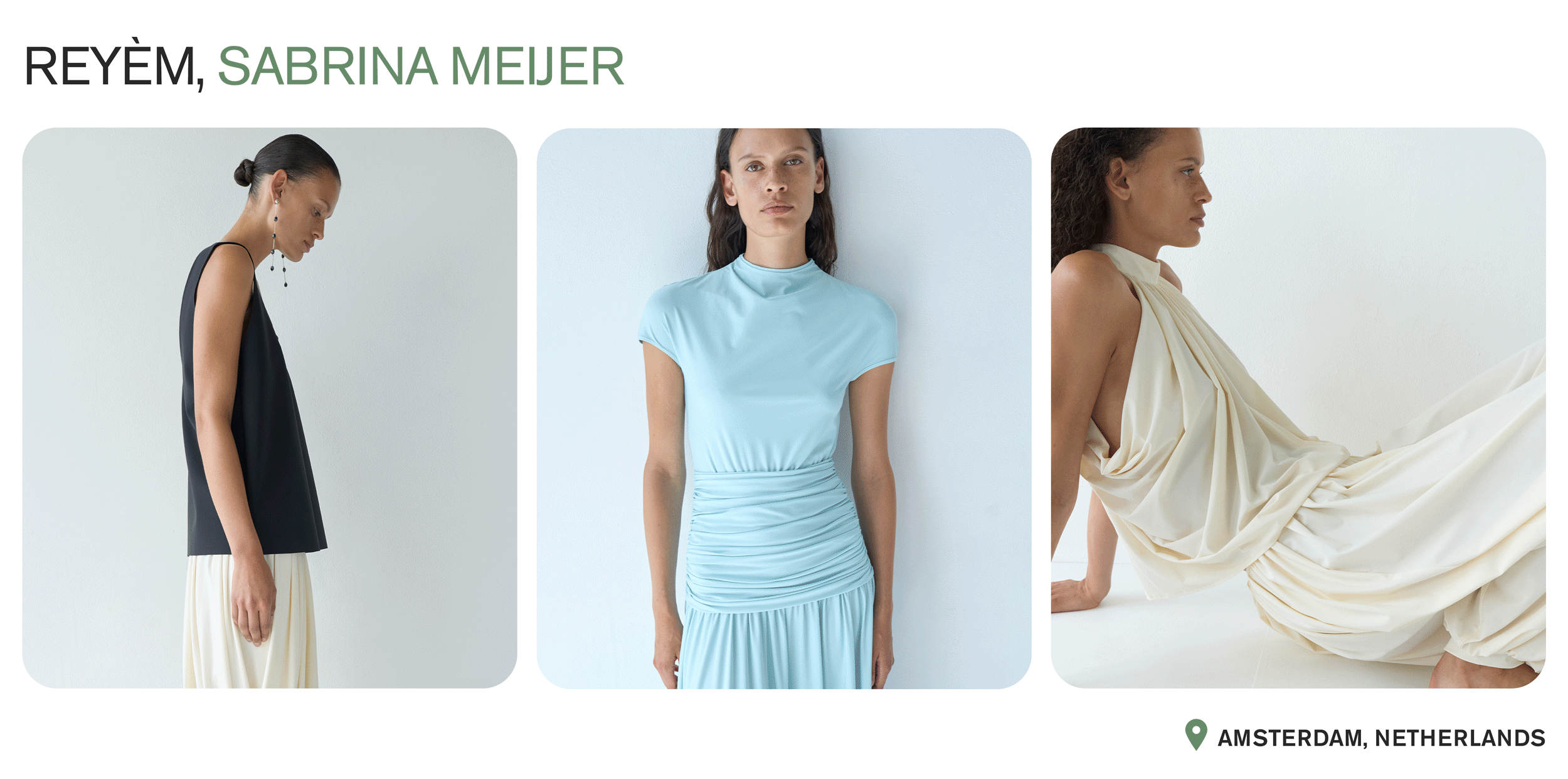 A gif of models wearing clothing from Rey&egrave;m.