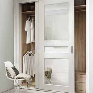 White wardrobe with sliding doors
