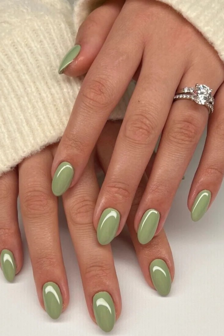 A sultry sage nail polish color.