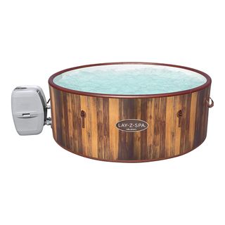 The wood-effect inflatable Lay-Z-Spa Helsinki hot tub