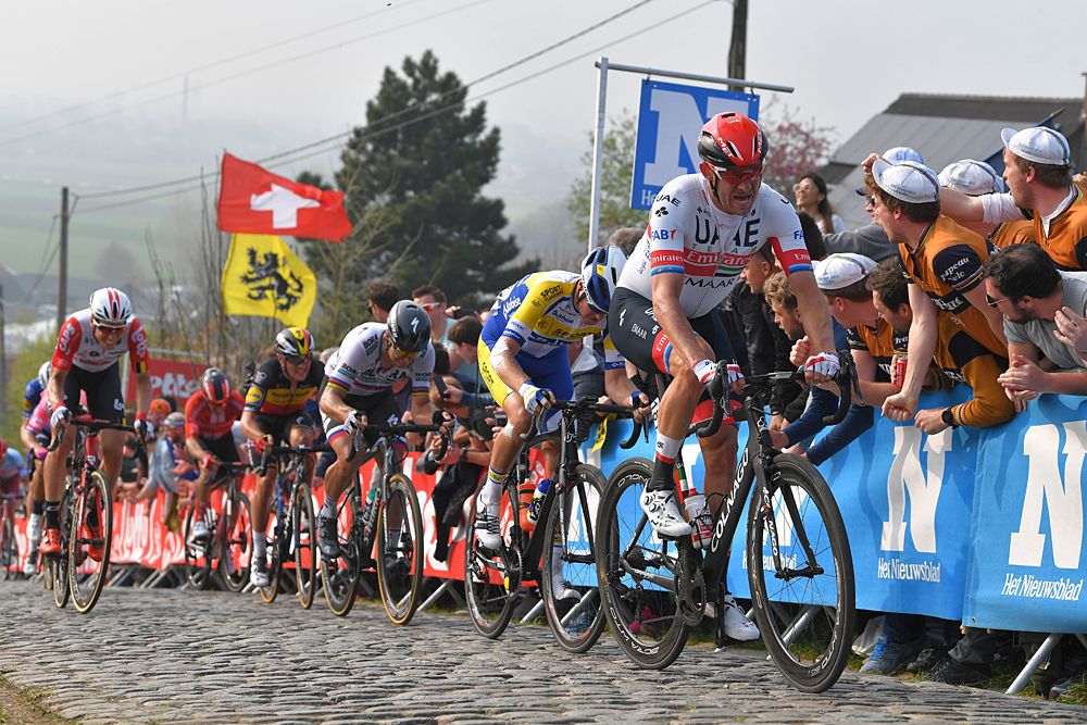 Alexander Kristoff (UAE) finished third at the Tour of Flanders