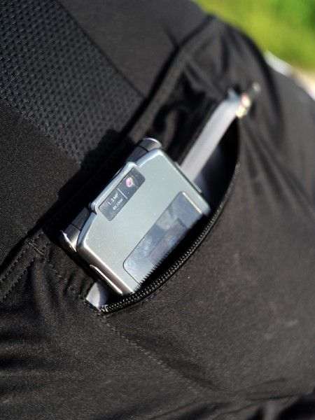 There's an extra zippered piggyback pocket plus a small reflective strip for nighttime visibility.