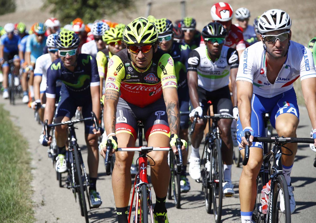 Filippo Pozzato (Wilier-Triestina) in Coppa Sabatini action.