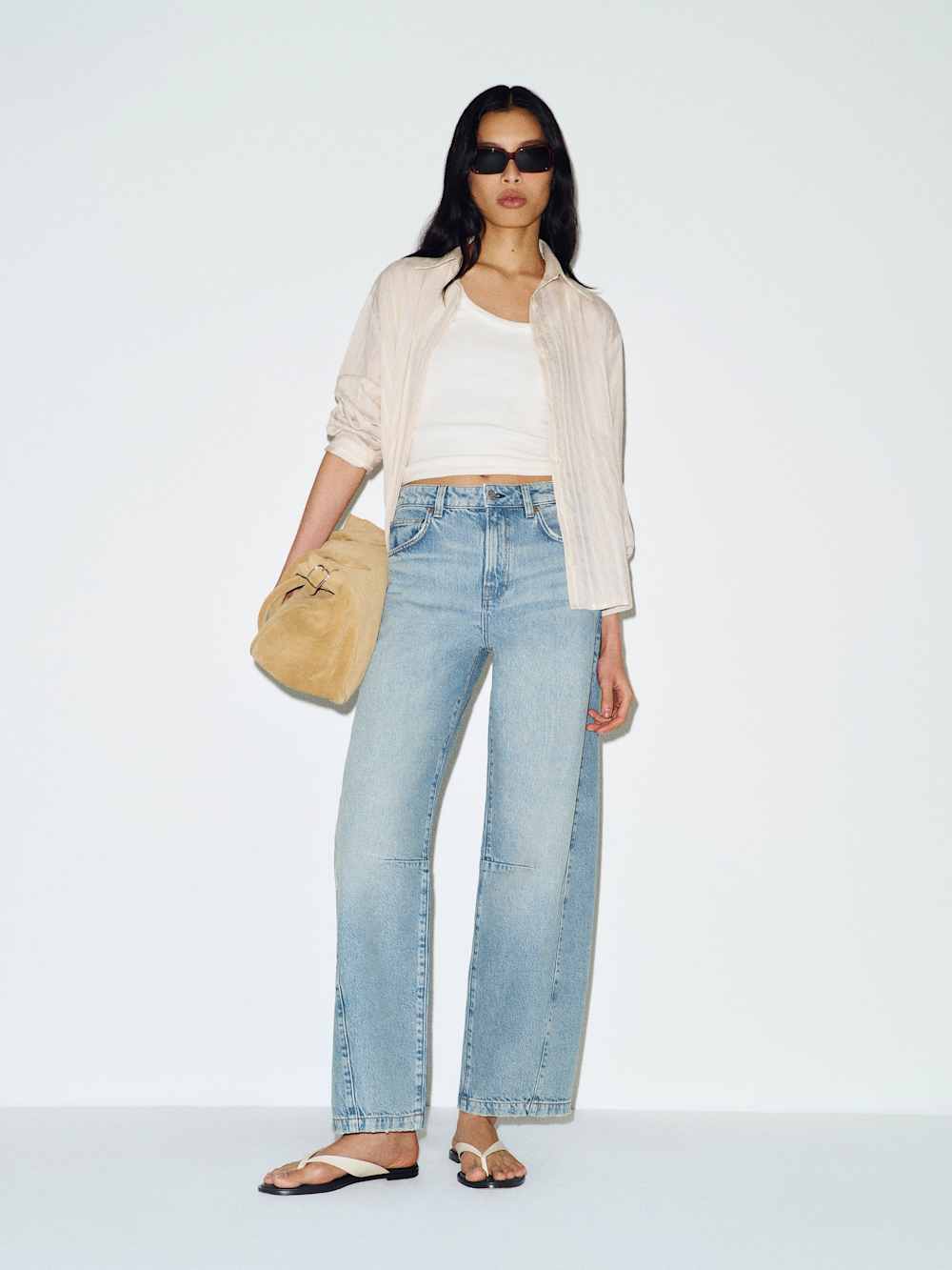 Tyler Mid Rise Barrel Jeans