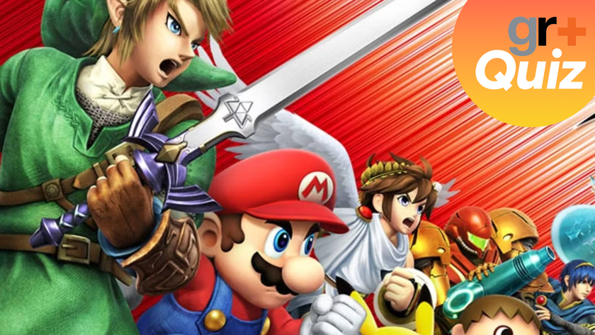 Fighters from Super Smash Bros Ultimate including Link, Mario, Samus and others on a red background